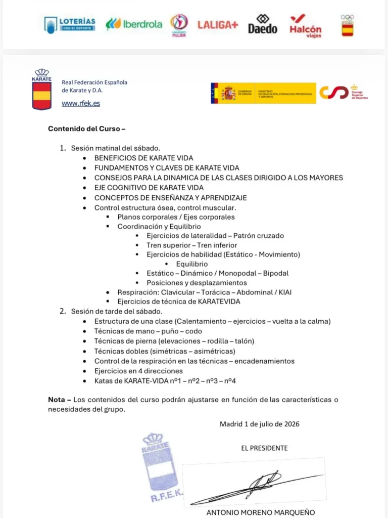 Temario Primer Curso Karatevida